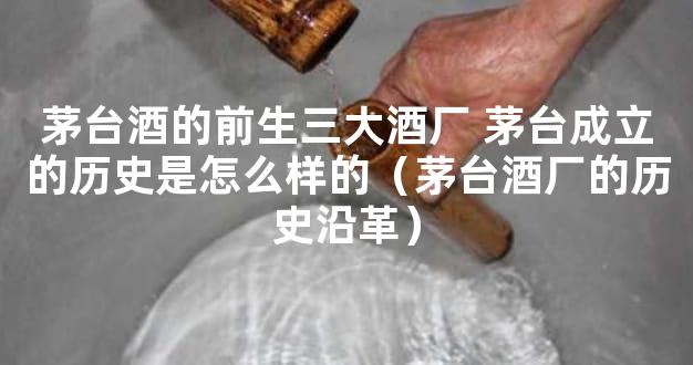 茅台酒的前生三大酒厂 茅台成立的历史是怎么样的（茅台酒厂的历史沿革）